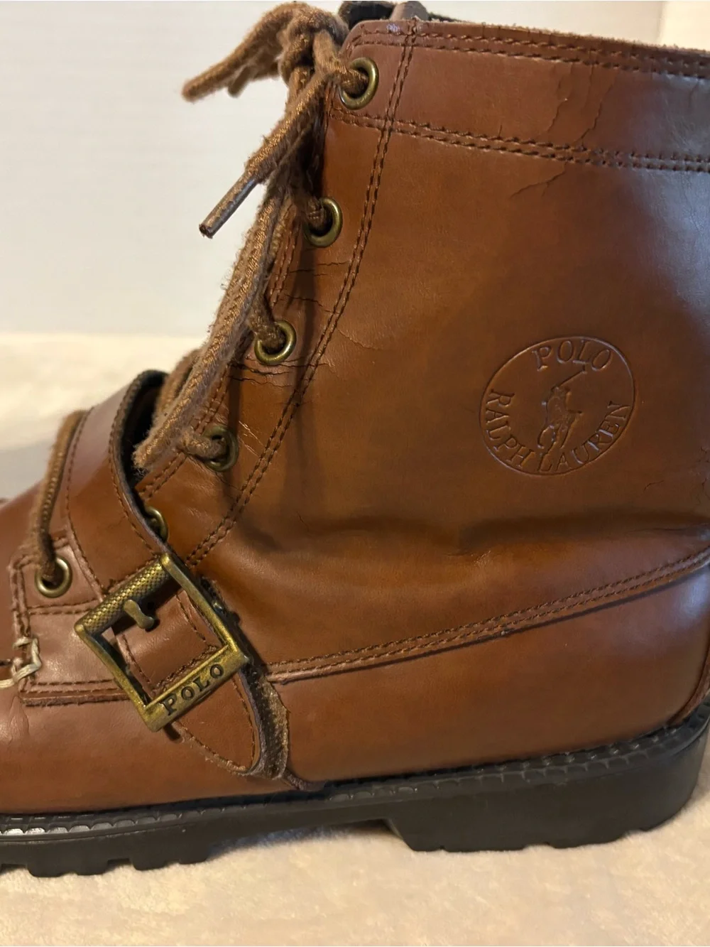Polo by Ralph Lauren Brown Leather Lace-Up boys Boots